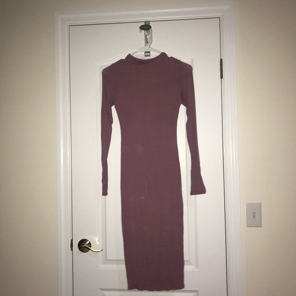 Purple Long Sleeve Bodycon Dress
